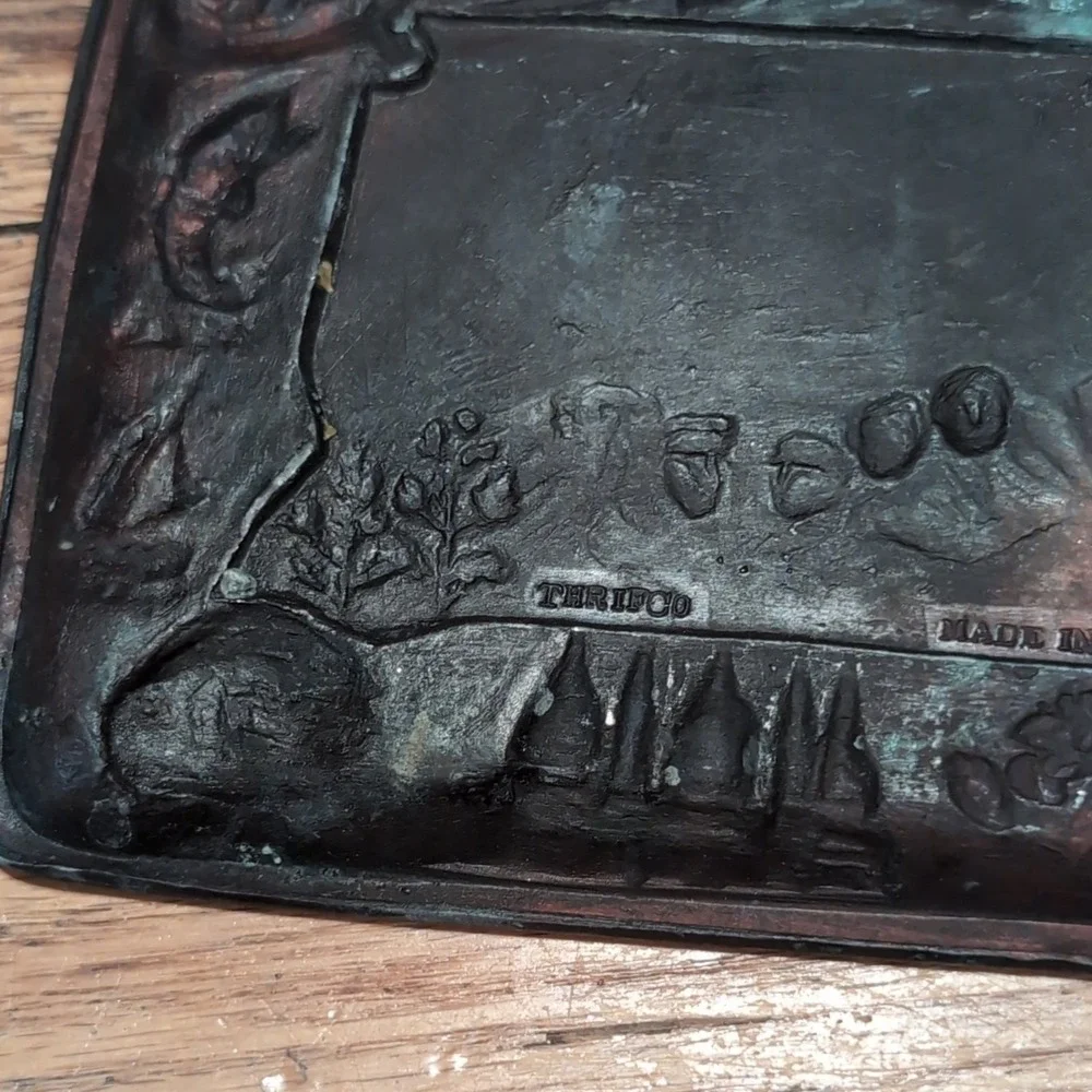 Thrifco South Dakota Souvenir Tray Terido Copper Embossed Mount Rushmore Japan